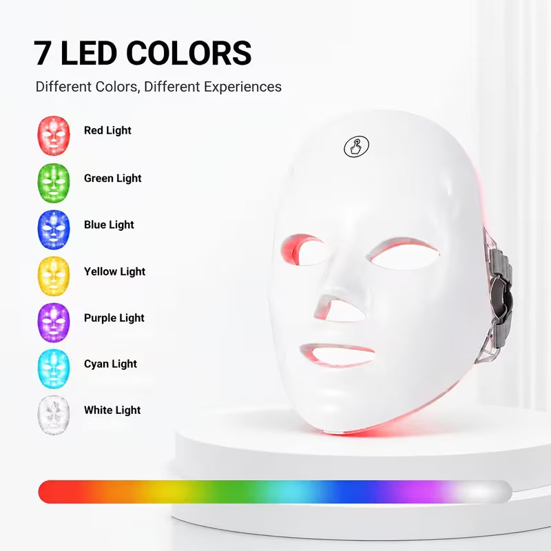 Mascarilla Facial LED Recargable 7 en 1