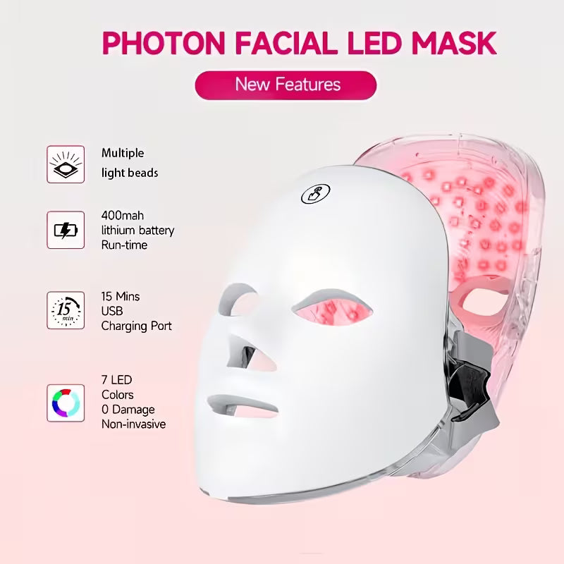 Mascarilla Facial LED Recargable 7 en 1